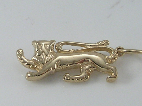 Vintage 9ct Gold England Lion Charm Pendant H/MK