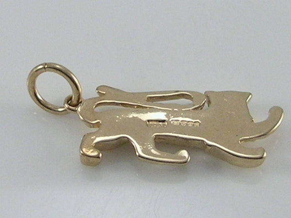 Vintage 9ct Gold England Lion Charm Pendant H/MK