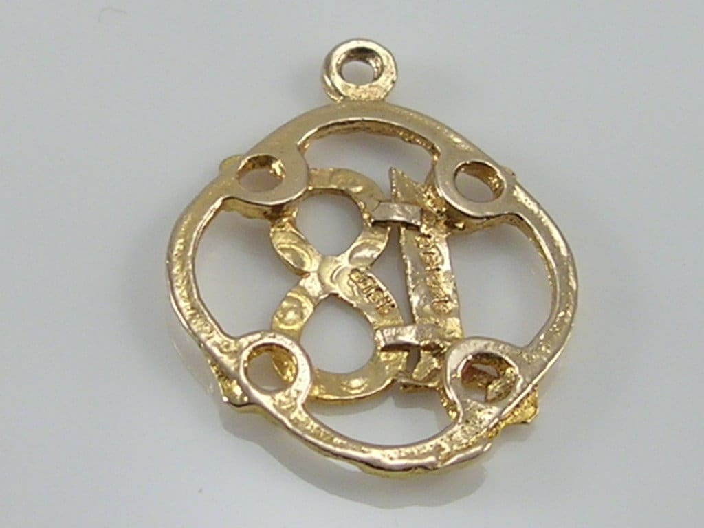 Vintage 9ct Gold 18 Charm Pendant  H/MK 1970