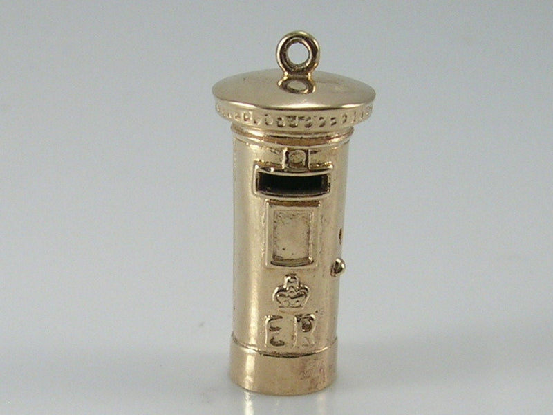 Vintage 3D 9ct Gold ER Post Box Charm H/MK 1969    4.6g