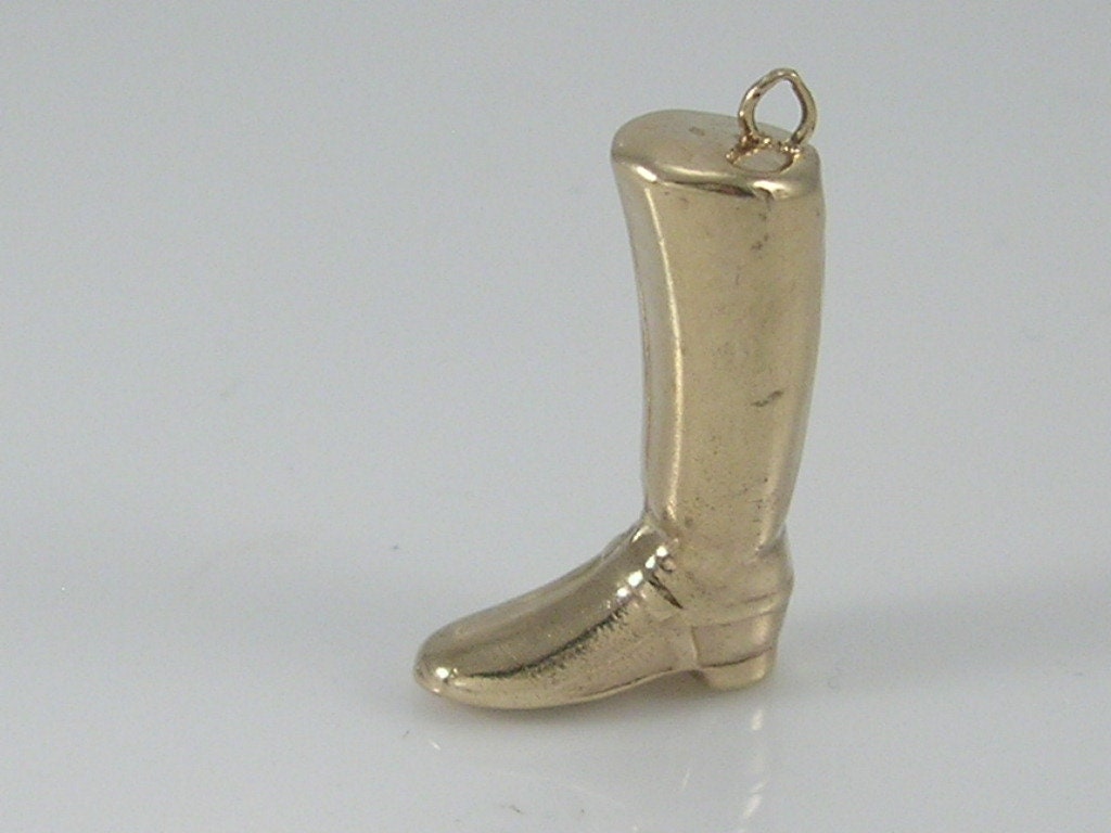 Vintage 3D 9ct Gold Riding Boot Charm H/MK 1968  RP
