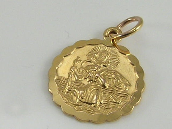 Vintage 9ct Gold St.Christopher Charm Pendant H/MK 1979  GJLd