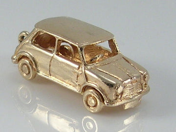 Vintage 3D 9ct Gold Mini Car Charm Pendant H/MK 1964