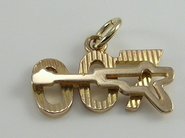 Vintage 3D 9ct Gold James Bond 007 Gun Pistol Charm Logo Pendant H/MK 1966