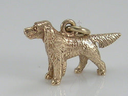 Vintage 3D 9ct Gold Setter Dog Charm Pendant   H/MK 1957