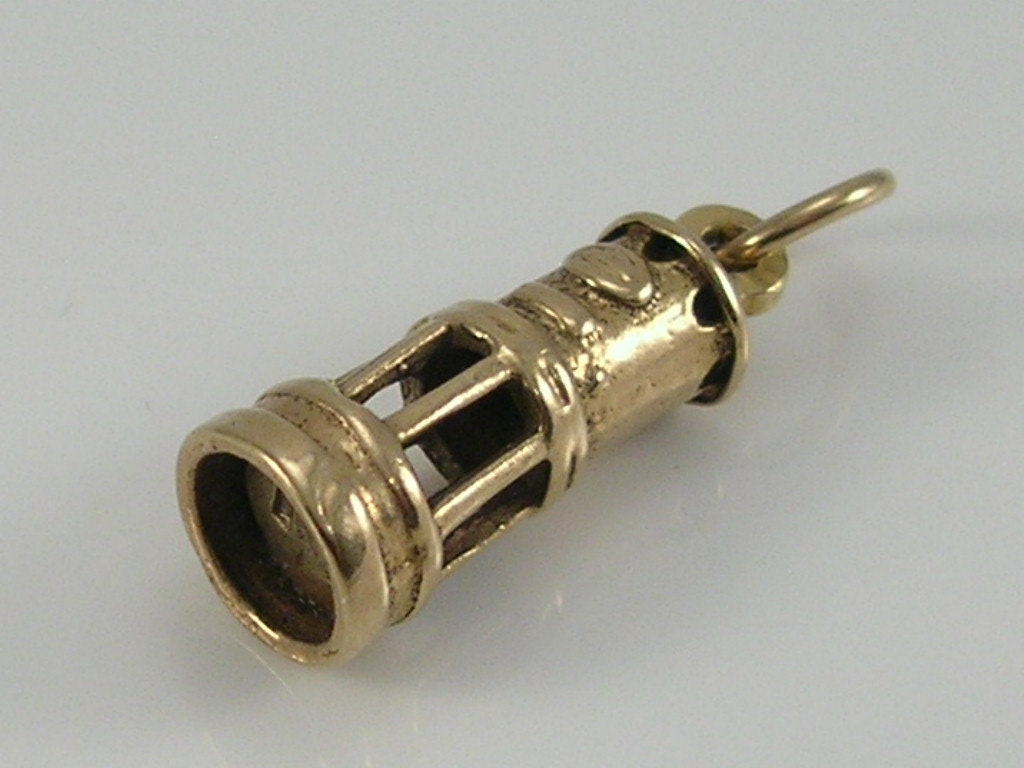 Vintage 9ct Gold Miners Lamp Charm Pendant  H/MK 1997