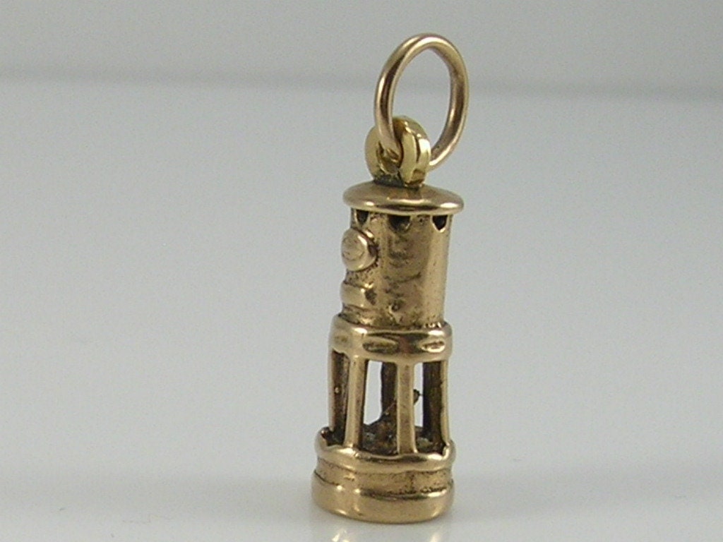 Vintage 9ct Gold Miners Lamp Charm Pendant  H/MK 1997