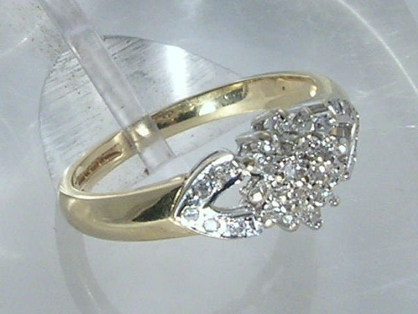 Vintage 9ct Gold Diamond Cluster Ring  H/MK