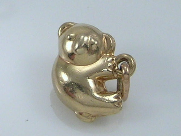 Vintage 3D 9ct Gold UnoAerre Koala Bear Charm Pendant  H/MK