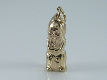 Vintage 3D 9ct Gold Lucky Gnome Leprechaun Charm Pendant H/MK 1974