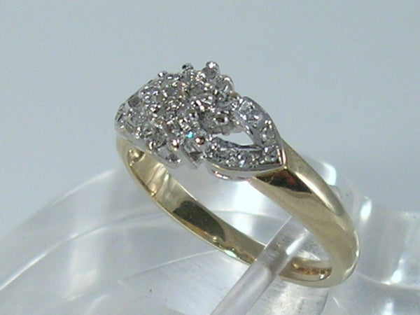 Vintage 9ct Gold Diamond Cluster Ring  H/MK