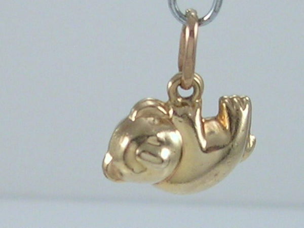 Vintage 3D 9ct Gold UnoAerre Koala Bear Charm Pendant  H/MK