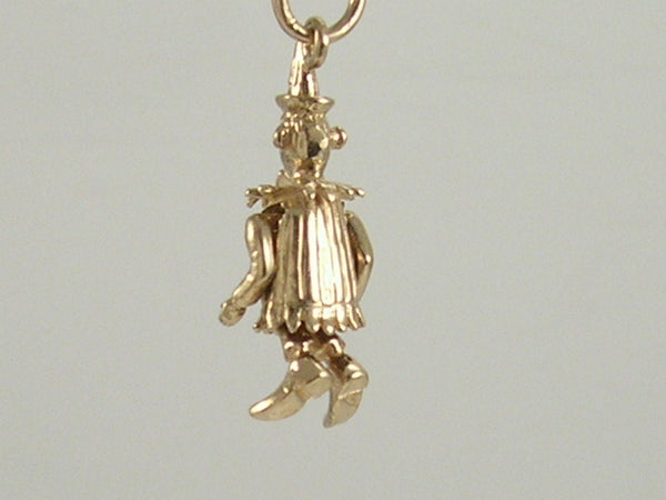 Vintage 3D 9ct Gold Movable Clown Charm Pendant  H/MK