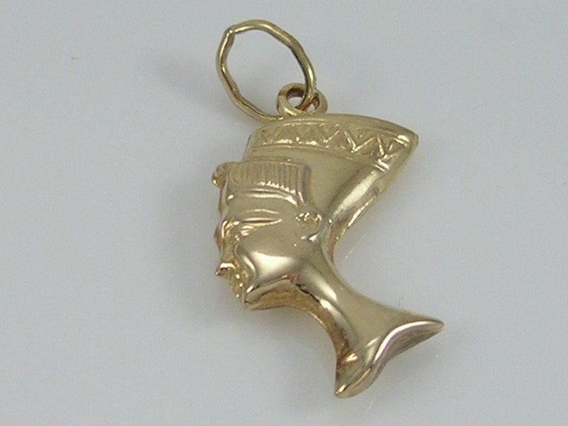 Vintage 9ct Gold Queen Nefertiti Charm Pendant H/MK