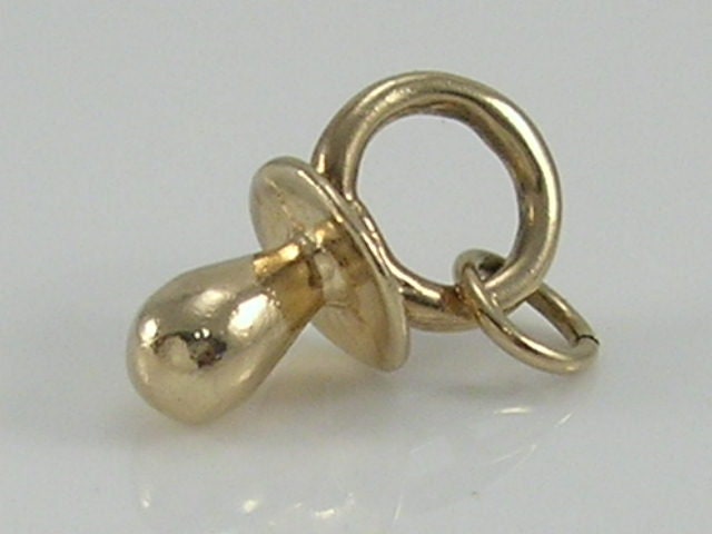 Vintage 3D 9ct Gold Baby Dummy/Pacifier Charm H/MK   2.3g
