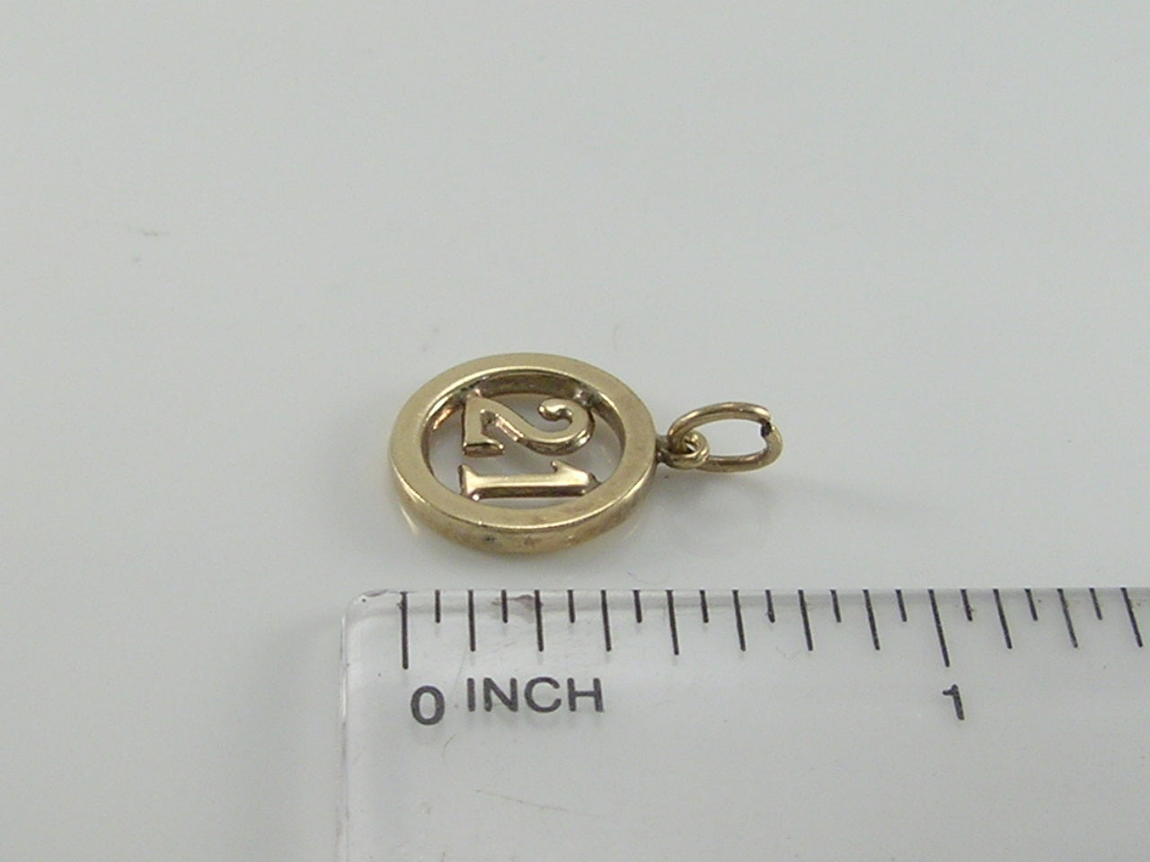 Vintage 9ct Gold 21 Charm H/MK 1967