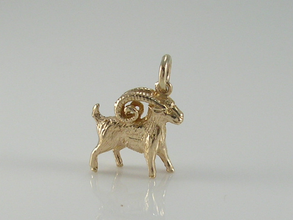 Vintage 9ct Gold Ram/Aries Zodiac Pendant H/MK 1961