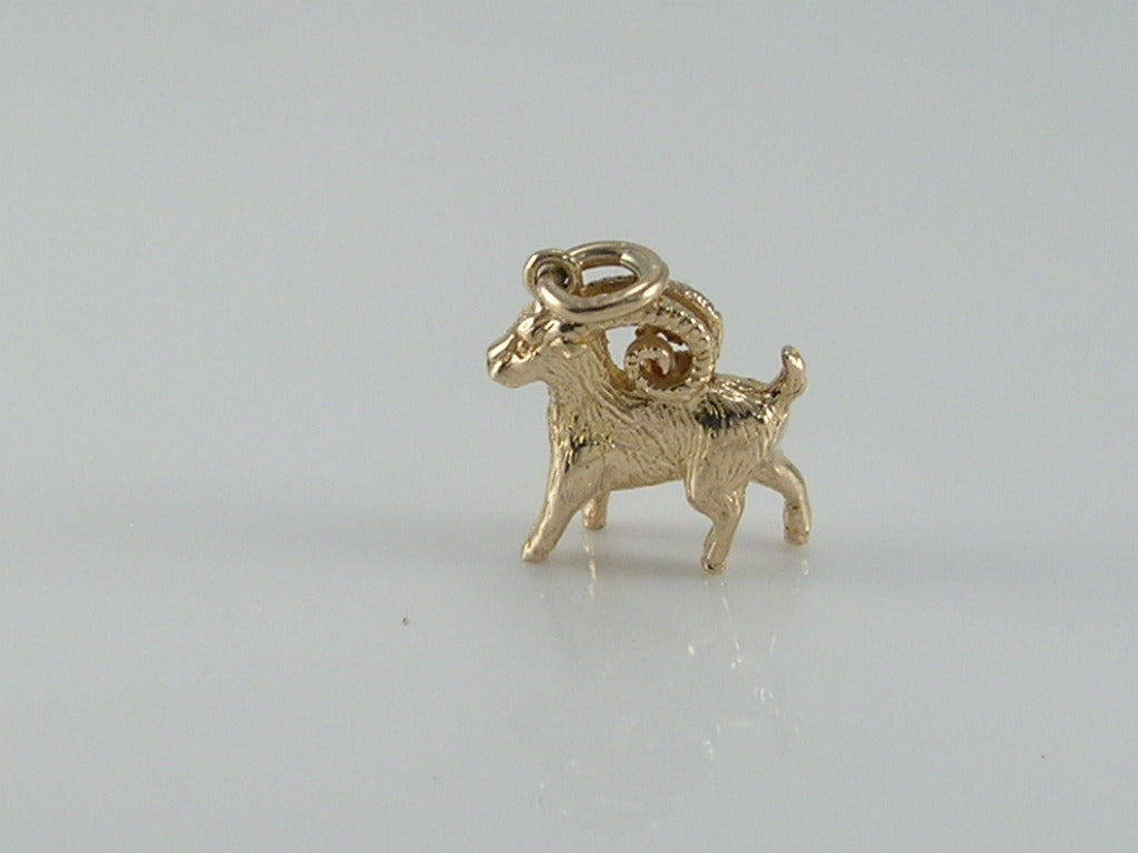 Vintage 9ct Gold Ram/Aries Zodiac Pendant H/MK 1961