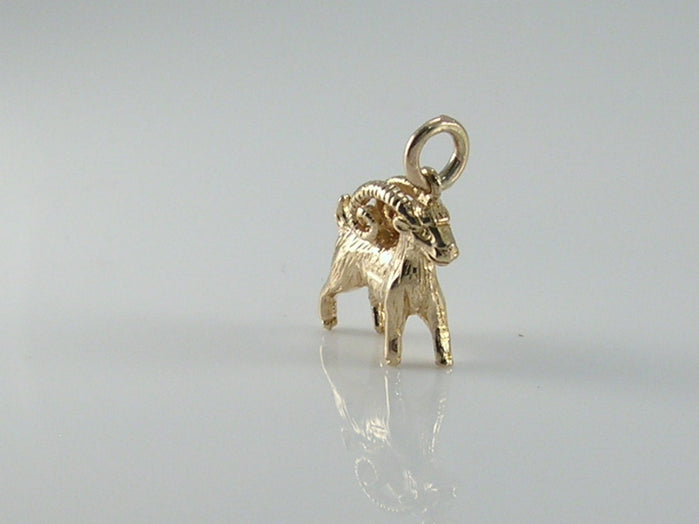 Vintage 9ct Gold Ram/Aries Zodiac Pendant H/MK 1961