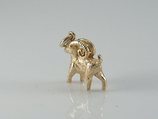 Vintage 9ct Gold Ram/Aries Zodiac Pendant H/MK 1961