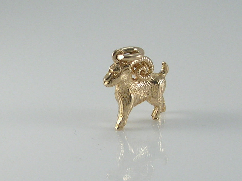 Vintage 9ct Gold Ram/Aries Zodiac Pendant H/MK 1961
