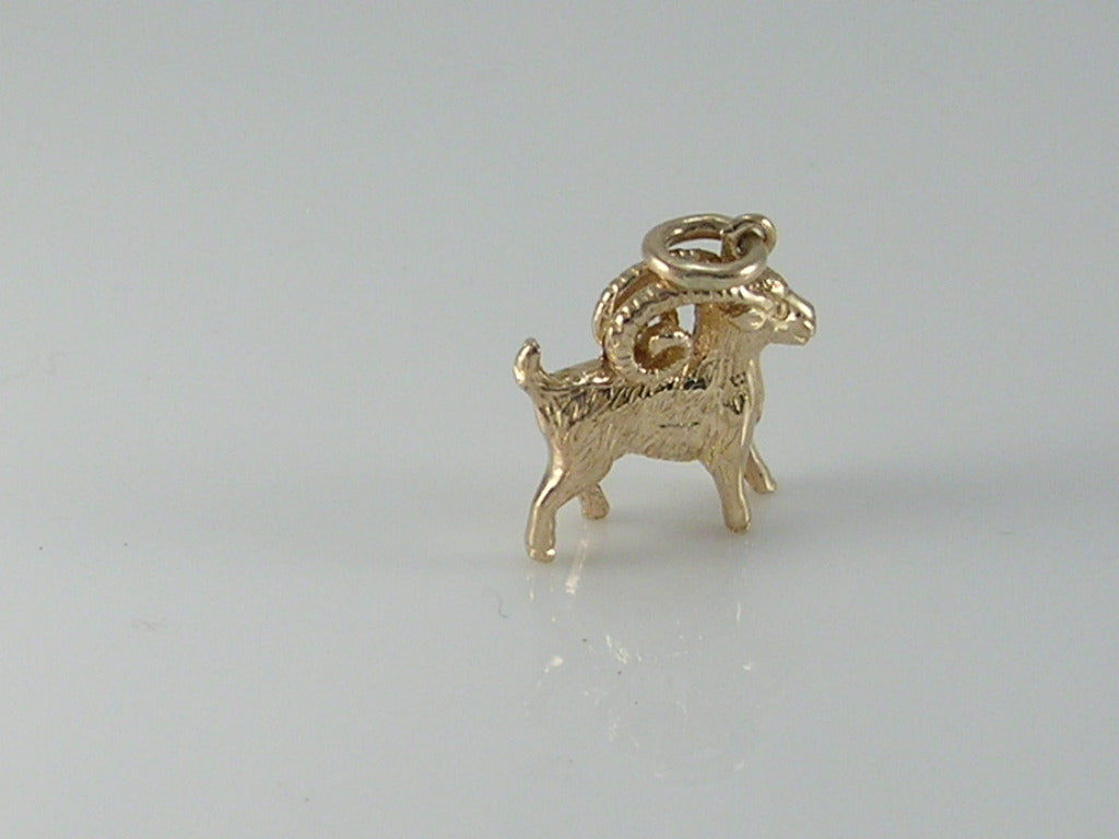 Vintage 9ct Gold Ram/Aries Zodiac Pendant H/MK 1961