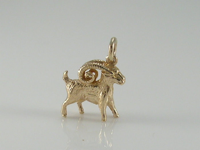 Vintage 9ct Gold Ram/Aries Zodiac Pendant H/MK 1961