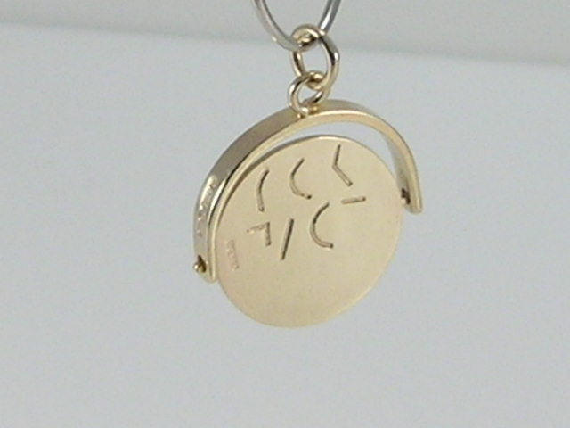 Vintage 9ct Gold I LOVE YOU Spinner Charm Pendant H/MK 1961