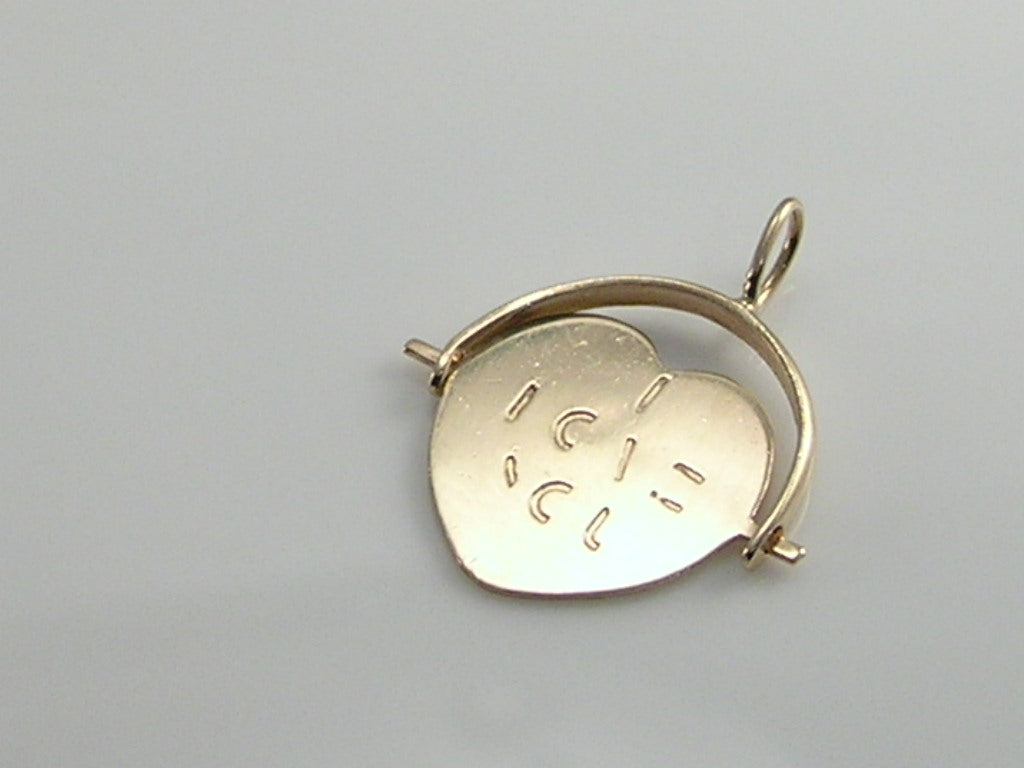 Vintage 9ct Gold I Love You Spinner Charm Pendant