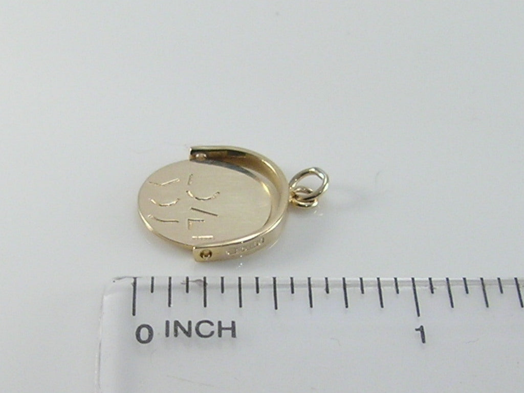 Vintage 9ct Gold I LOVE YOU Spinner Charm Pendant H/MK 1961