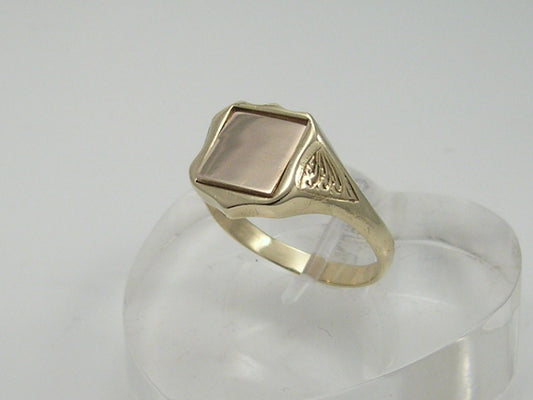 Vintage 9ct Gold Masonic Square & Compass Signet Ring  H/MK