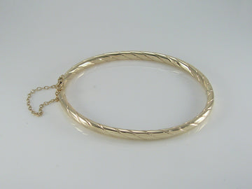 Vintage 9ct Gold Hinged Bangle H/MK 1992