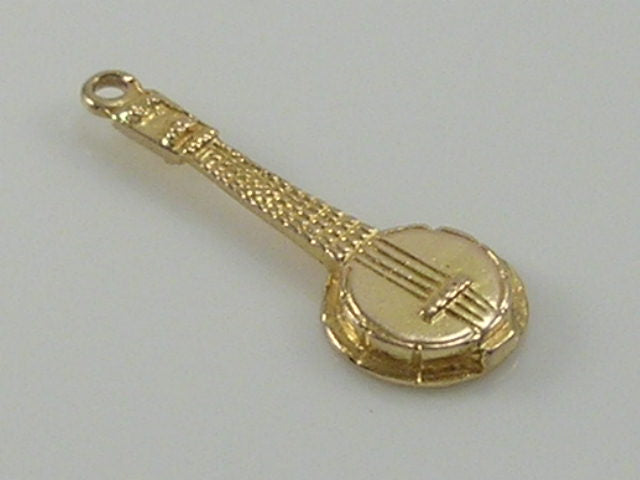 Vintage 3D 9ct Gold Banjo Charm H/MK 1958