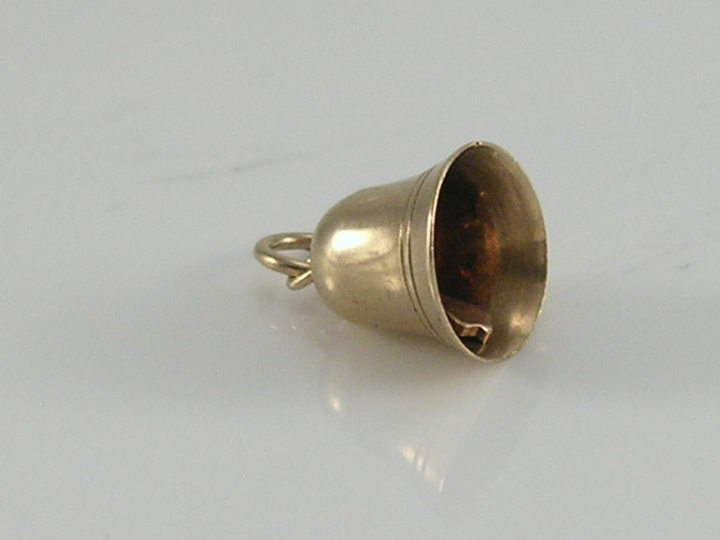 Vintage 3D 9ct Gold Bell Charm H/MK 1963