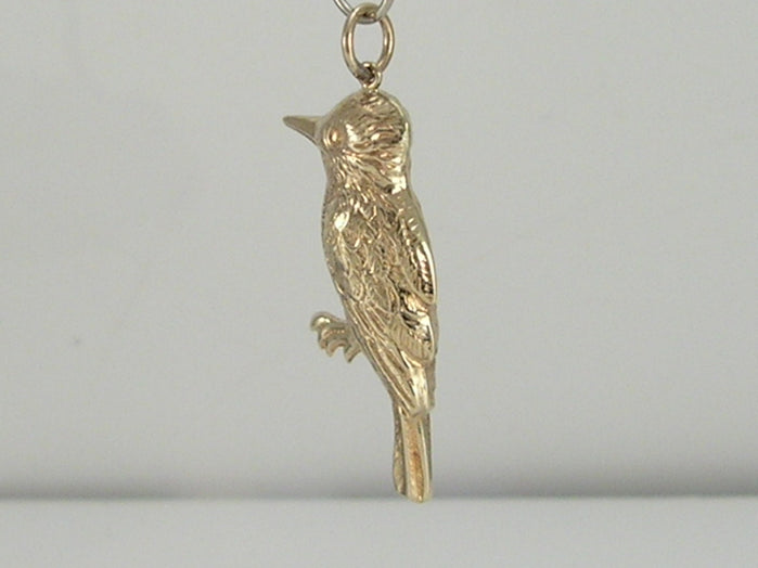 Vintage 3D 9ct Gold Bird Charm H/MK 1975