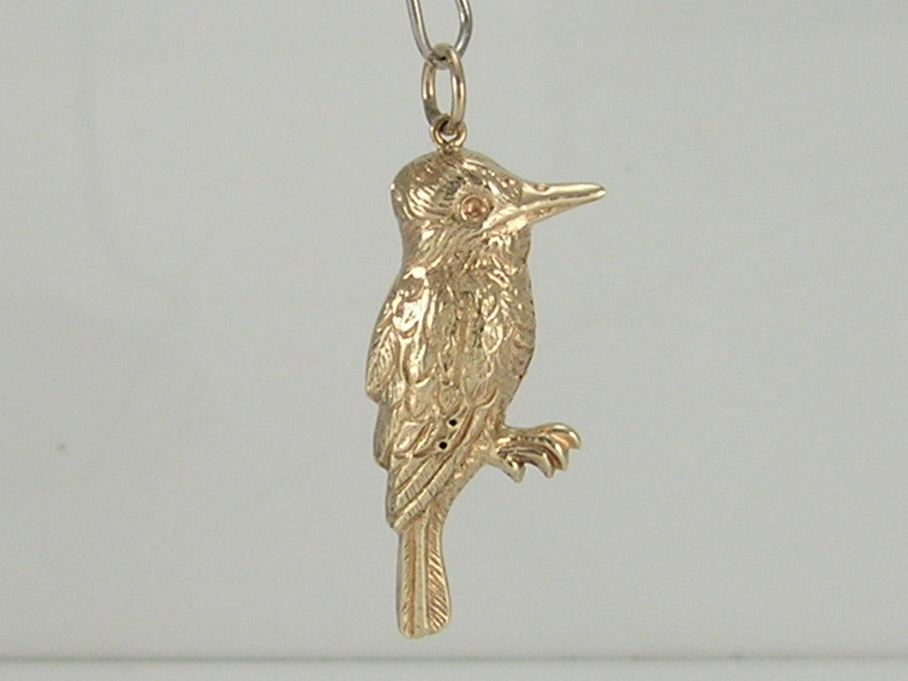 Vintage 3D 9ct Gold Bird Charm H/MK 1975