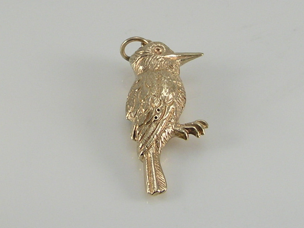 Vintage 3D 9ct Gold Bird Charm H/MK 1975