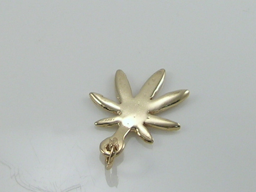 9ct Solid 9ct Gold Marijuana Cannabis Charm Pendant