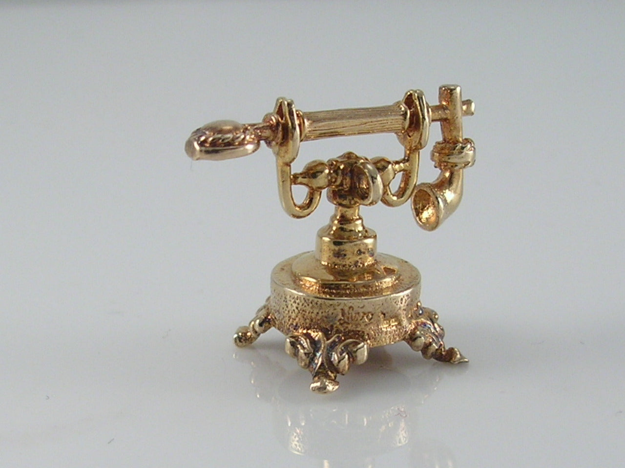 Vintage 3D 9ct Gold Nuvo Telephone Charm H/MK 1972