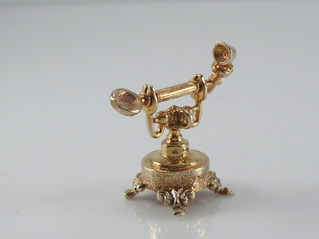 Vintage 3D 9ct Gold Nuvo Telephone Charm H/MK 1972