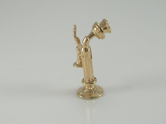 Vintage 9ct Gold Candlestick Telephone Charm