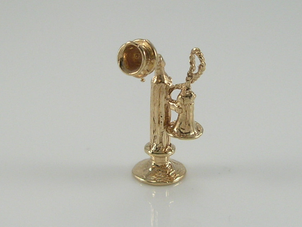 Vintage 9ct Gold Candlestick Telephone Charm