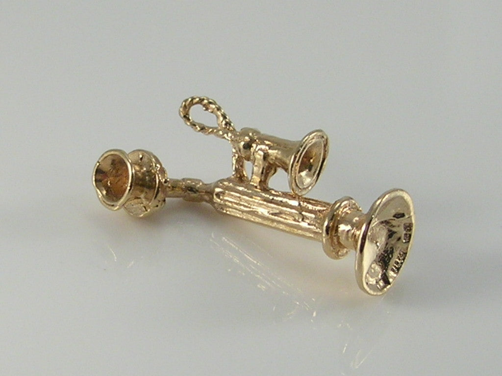 Vintage 9ct Gold Candlestick Telephone Charm