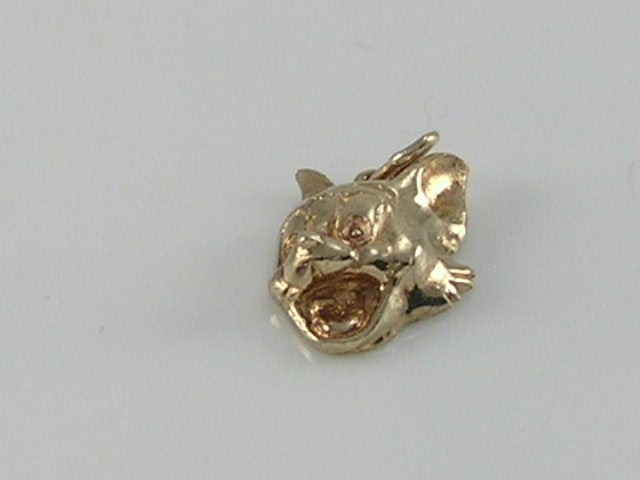Vintage 9ct Gold Cat Face Head Pendant