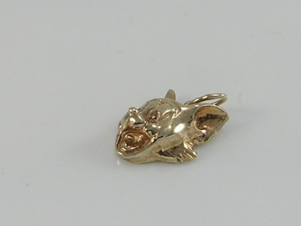 Vintage 9ct Gold Cat Face Head Pendant