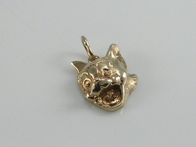 Vintage 9ct Gold Cat Face Head Pendant