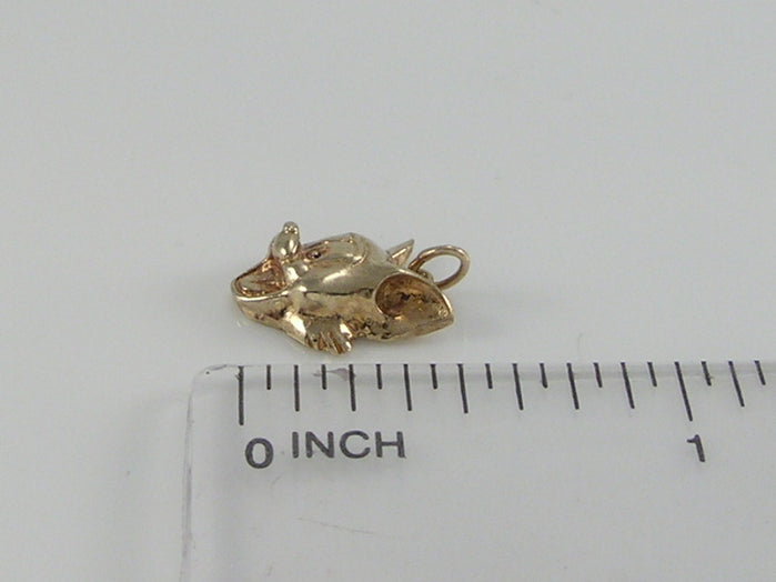 Vintage 9ct Gold Cat Face Head Pendant