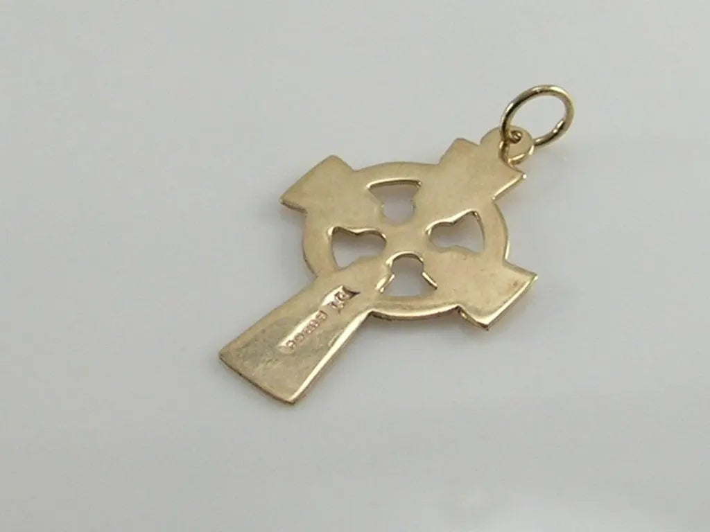 Vintage 9ct Gold Celtic Cross Charm Pendant H/MK 1990