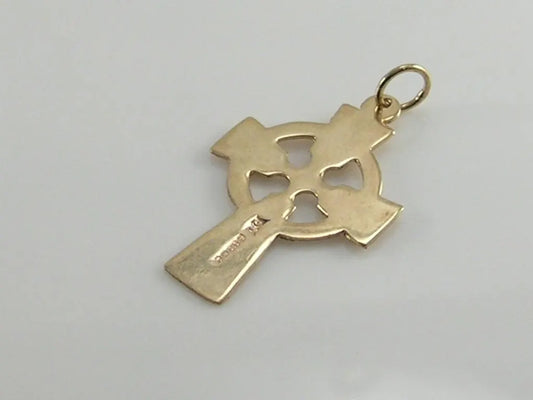 Vintage 9ct Gold Celtic Cross Charm Pendant H/MK 1990