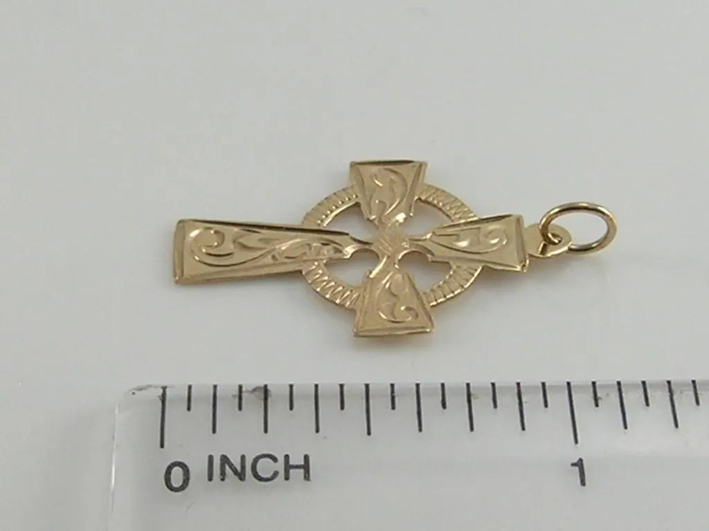 Vintage 9ct Gold Celtic Cross Charm Pendant H/MK 1990